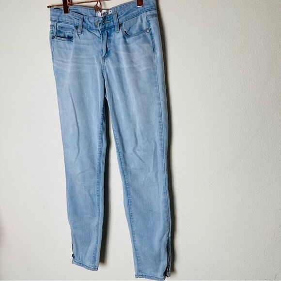 EUC Paige Premium Denim Light Was Ankle Zip Skinny Jeans 25 - Picture 2 of 4